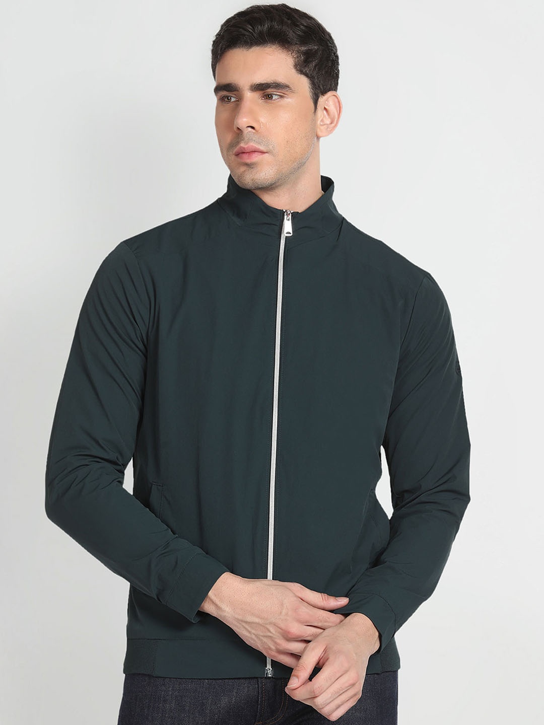 

Arrow Sport Mock Collar Bomber Jacket, Green