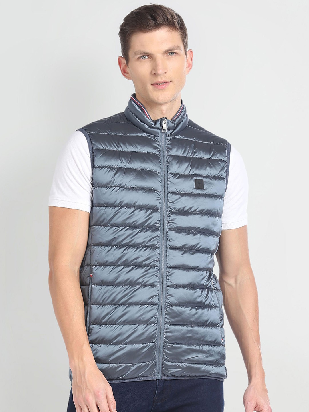 

Arrow Sport Mock Collar Gilet Puffer Jacket, Blue