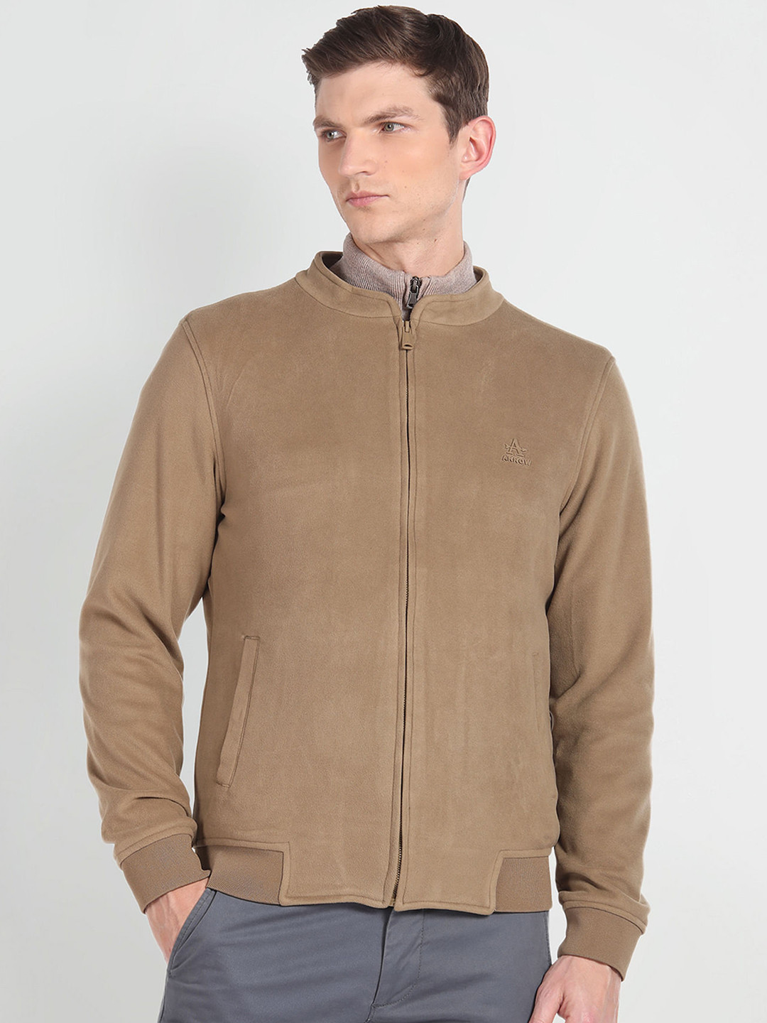 

Arrow Sport Stand Collar Bomber Jacket, Olive