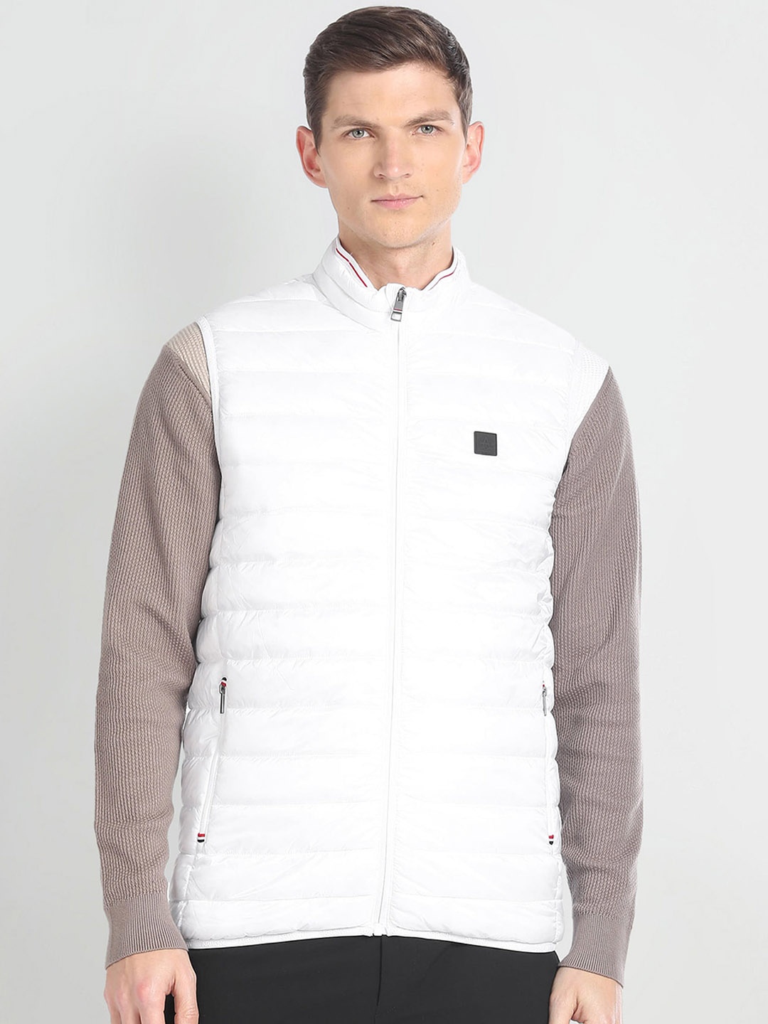 

Arrow Sport High Neck Sleeveless Puffer Jacket, White
