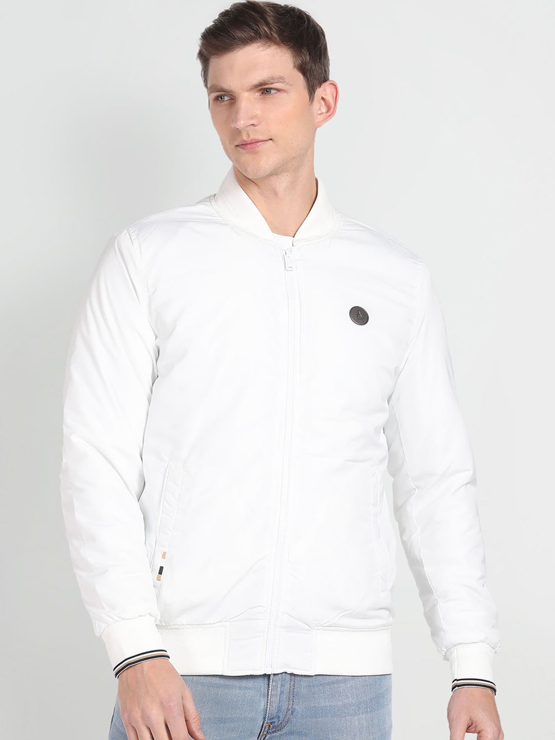 

Arrow Sport Mock Collar Puffer Jacket, White