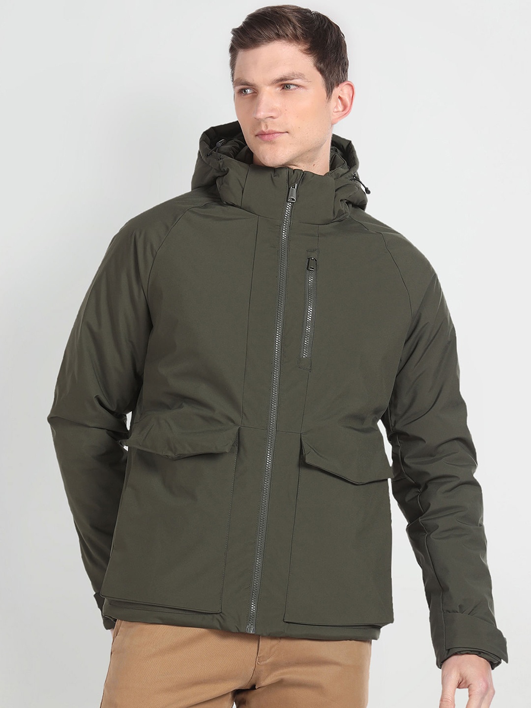 

Arrow Sport Detachable Hood Bomber Jacket, Green