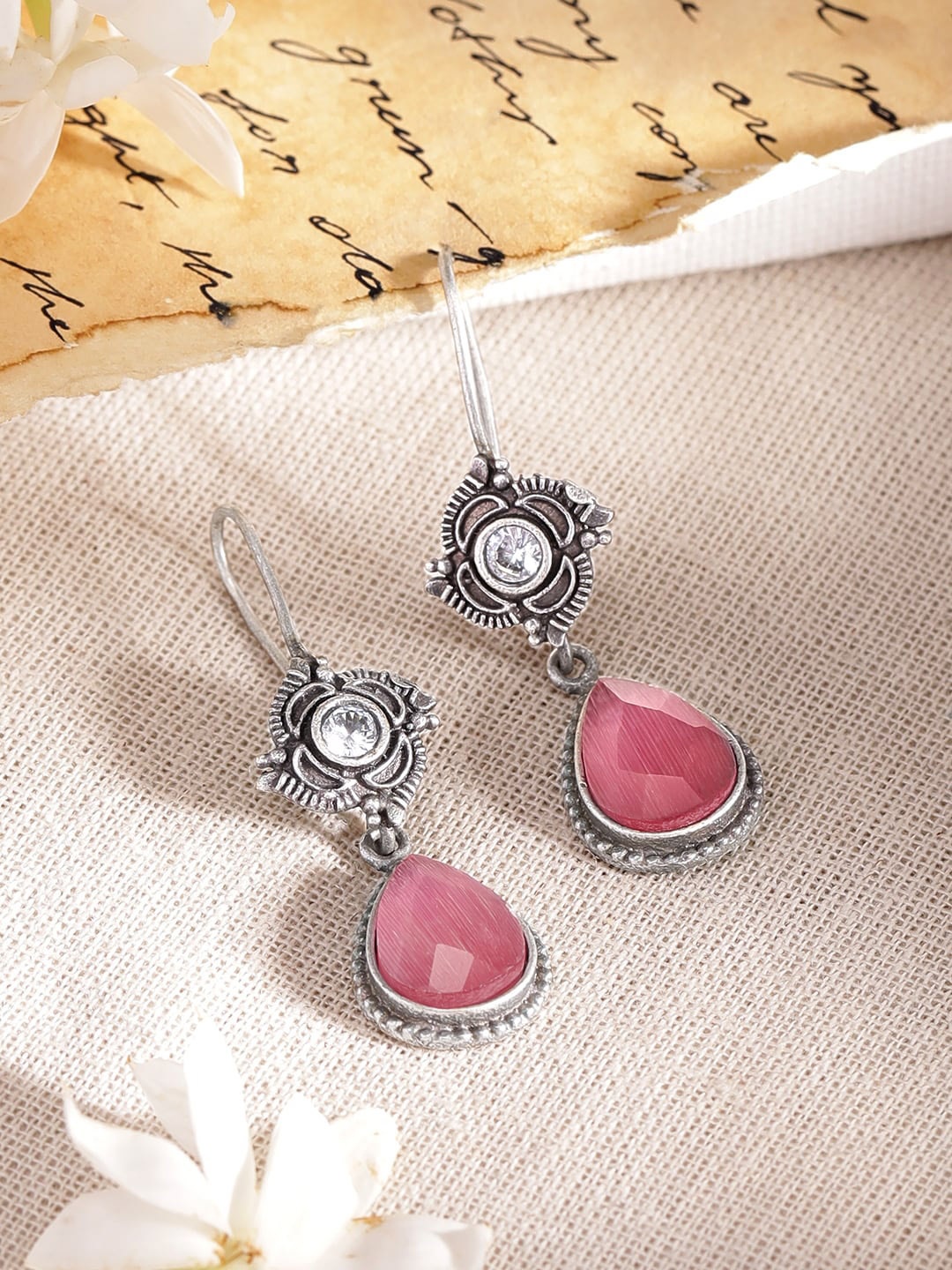 

Rubans Silver-Plated Classic Drop Earrings