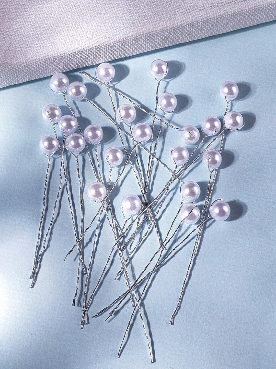 

Rubans Set Of 24 Beaded Bobby Pins, Silver
