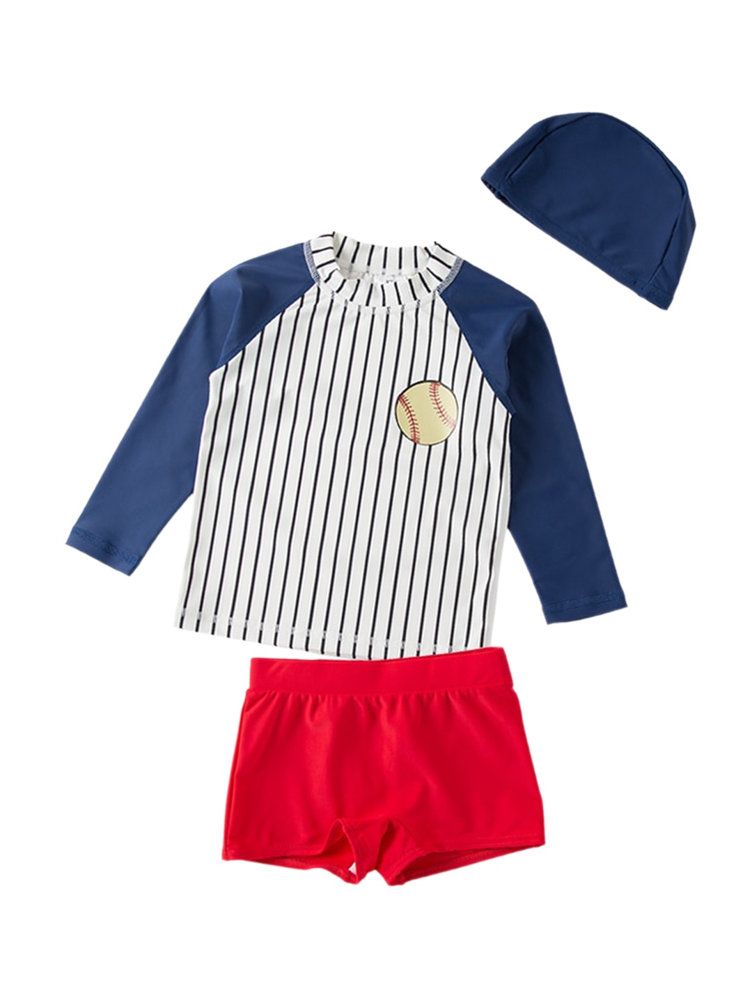 

StyleCast Boys Navy Blue Striped Cover-Up Dress With Cap