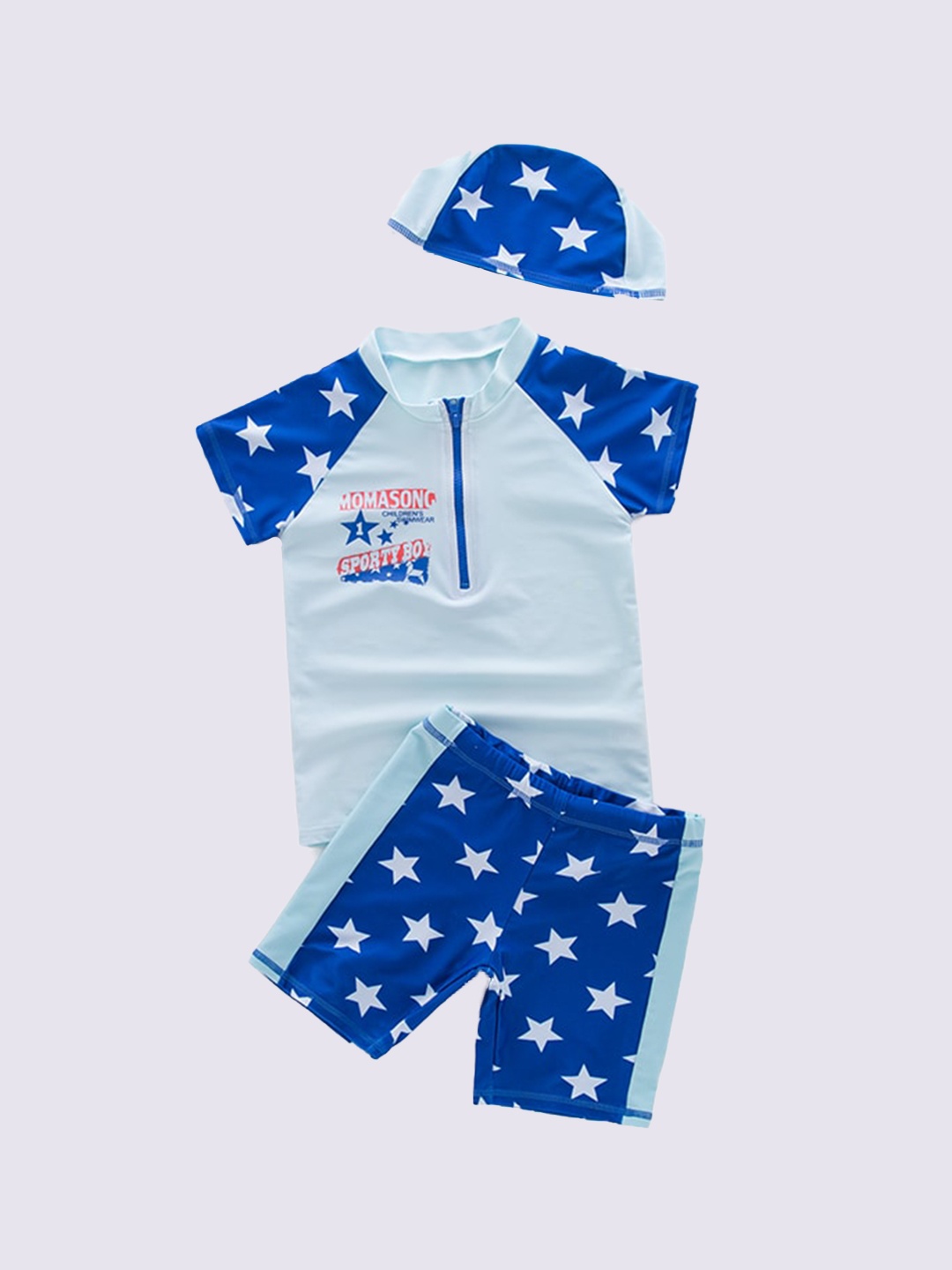 

StyleCast Blue Boys Colourblocked Swim Set With Cap