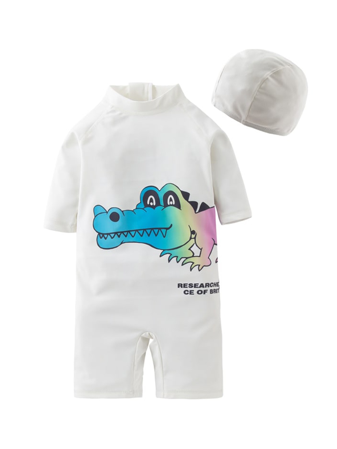 

StyleCast Boys White Printed Bodysuit With Cap