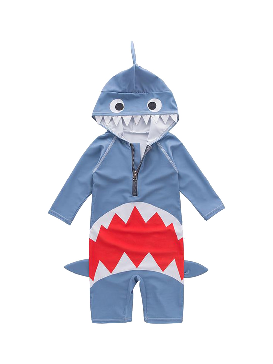 

StyleCast Boys Shark Printed Full Coverage Bodysuit, Grey