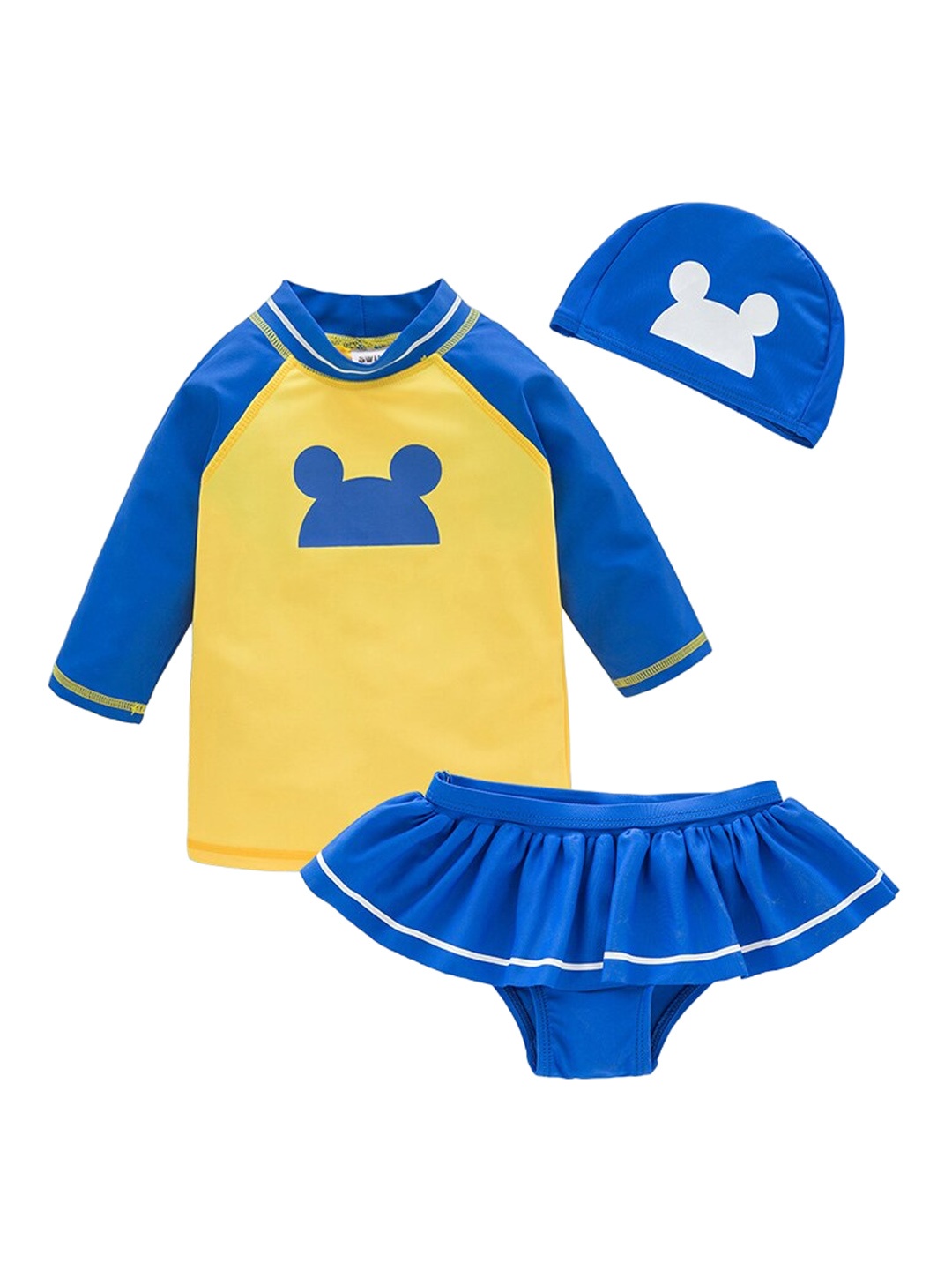 

StyleCast Girls Yellow & Blue Colorblocked Swimwear Coverup Set