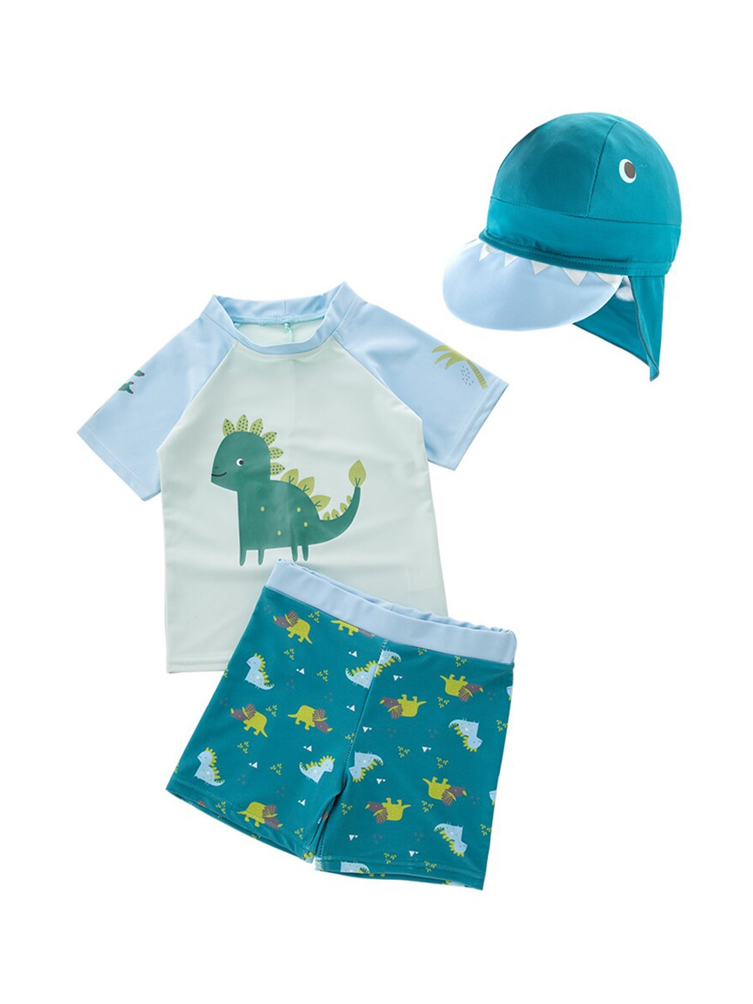 

StyleCast Boys Blue Animal Graphics Printed Swimwear Cover-Up Set
