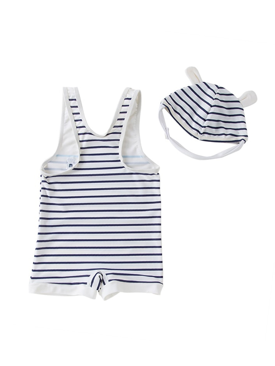 

StyleCast Blue & White Girls Striped Legsuit With Cap