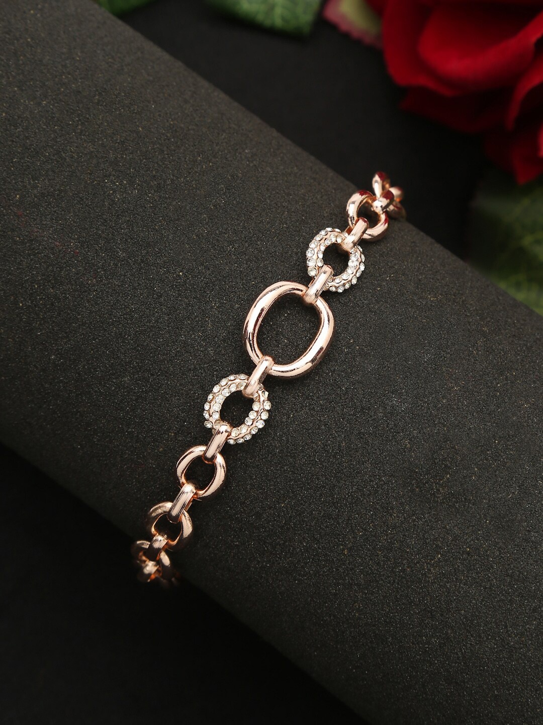 

YouBella Gold-Plated Stone-Studded Link Bracelet