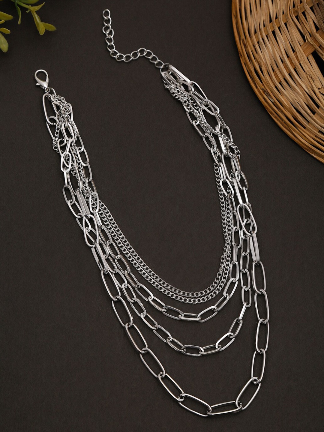 

YouBella Women Silver Plated Layered Necklace