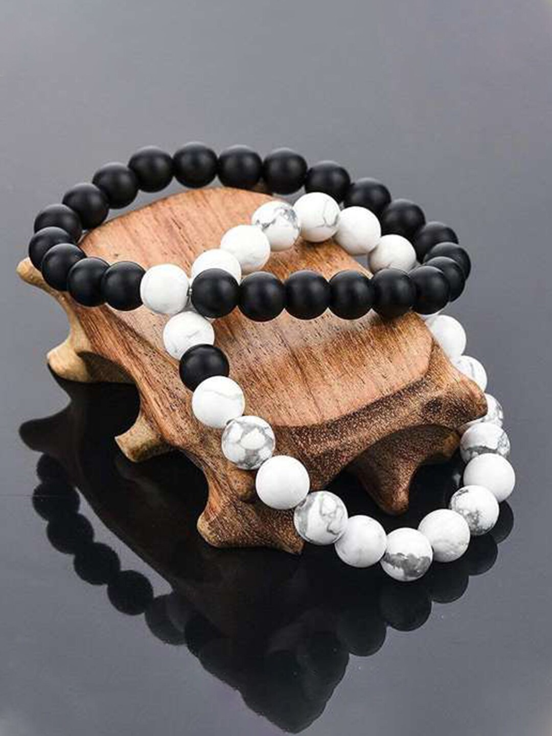 

YouBella Women Set Of 2 Elasticated Bracelet, Black