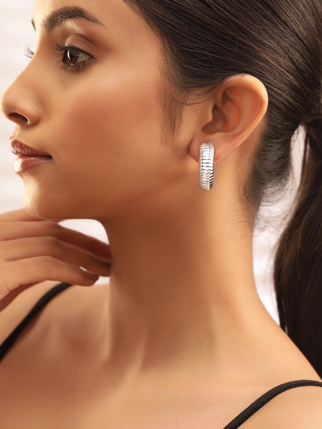 

Rubans Voguish Silver-Plated Classic Studs Earrings