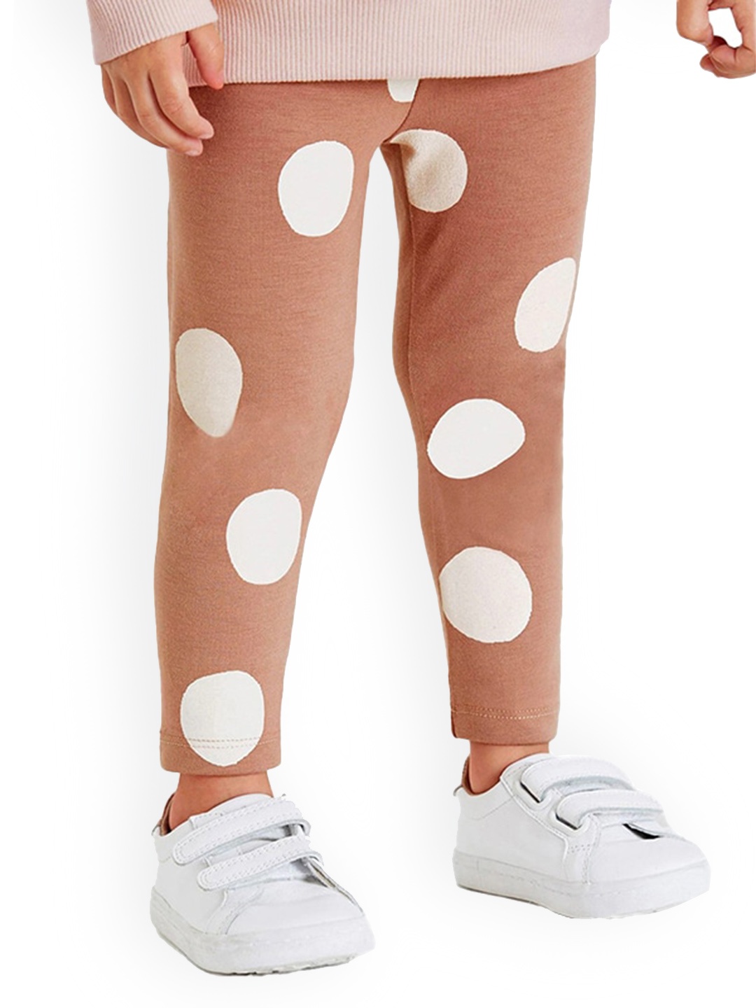 

StyleCast Girls Brown Polka Dots Printed Ankle Length Cotton Leggings