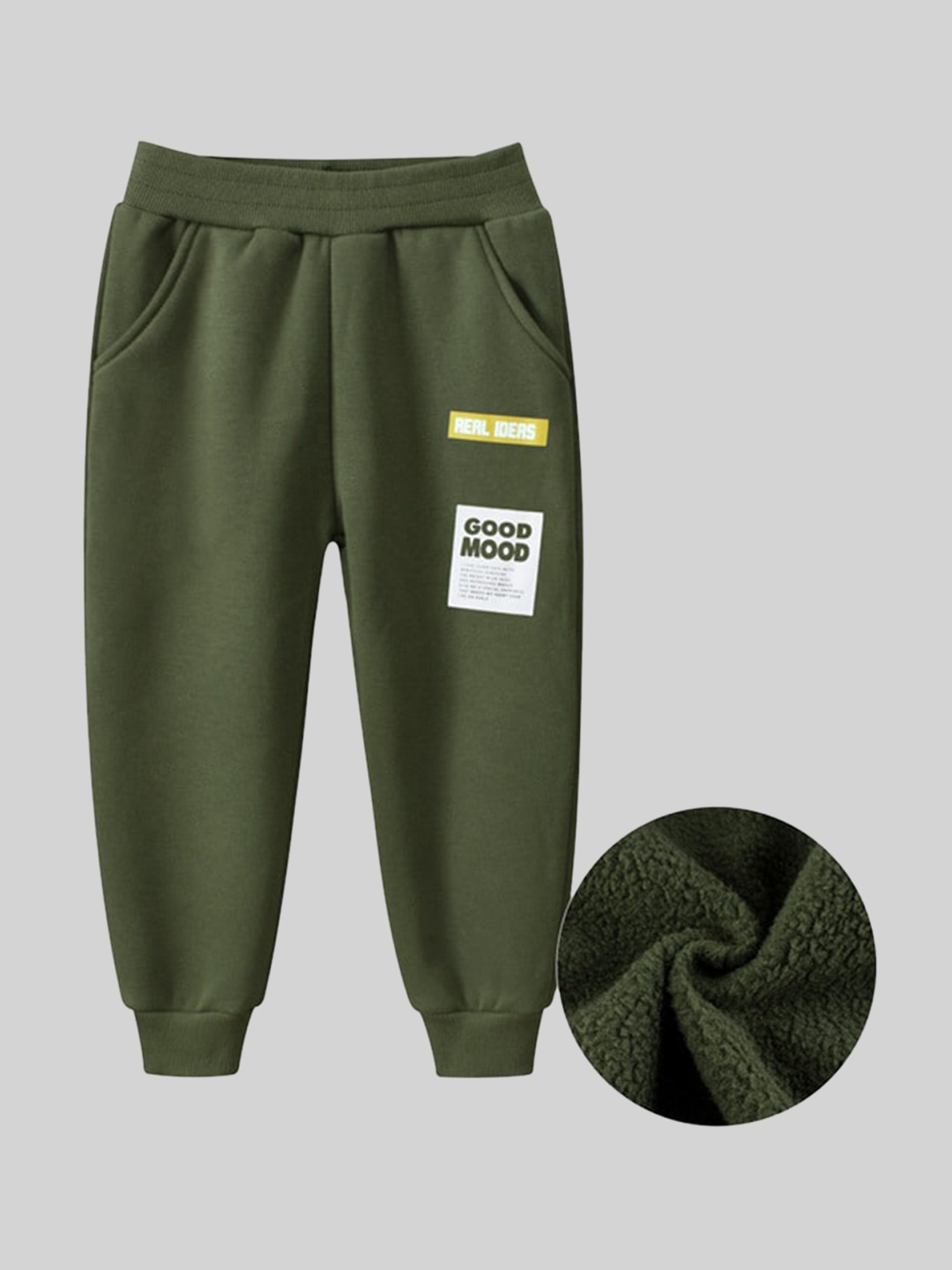 

StyleCast Boys Green Slim Fit Mid-Rise Easy Wash Joggers