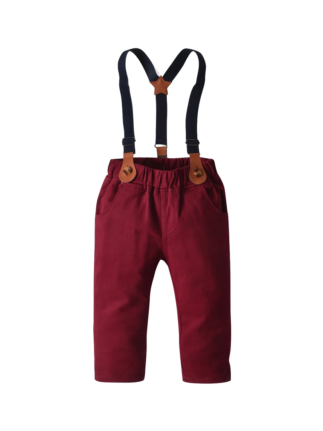 

StyleCast Boys Slim Fit High-Rise Cotton Trousers, Maroon
