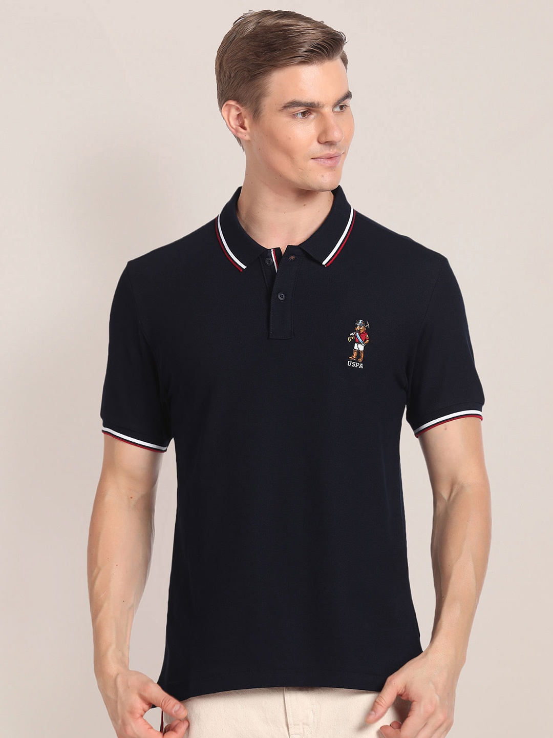 

U.S. Polo Assn. Polo Collar Cotton T-shirt, Navy blue
