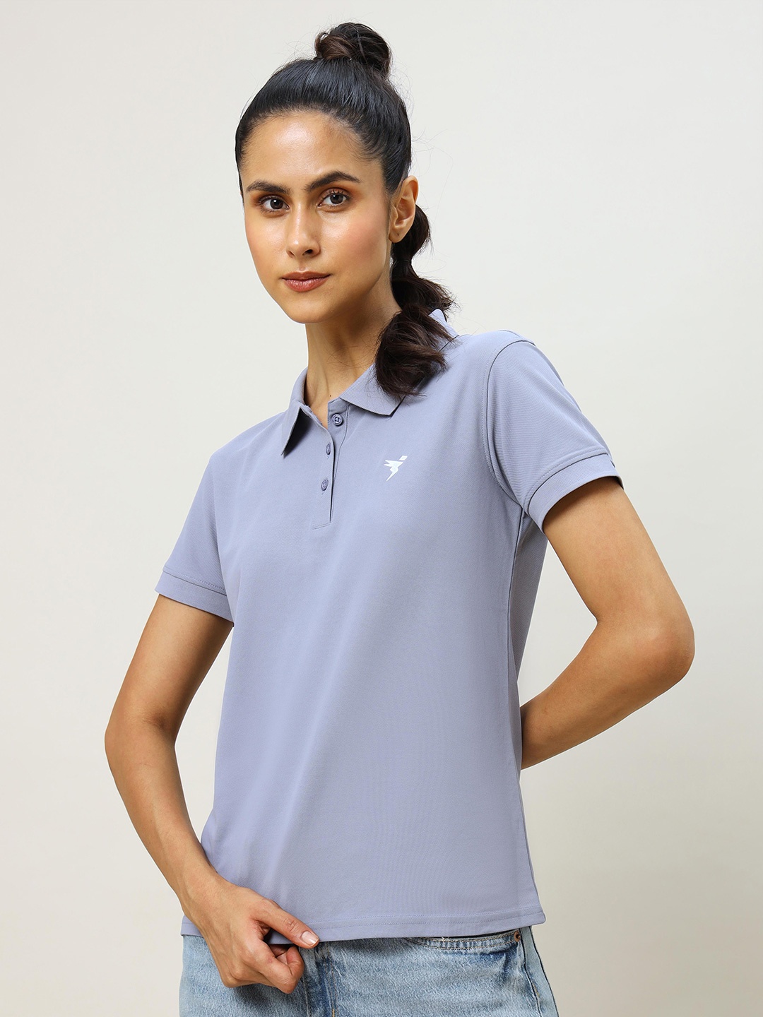 

Technosport Polo Collar Antimicrobial Slim Fit T-shirt, Blue