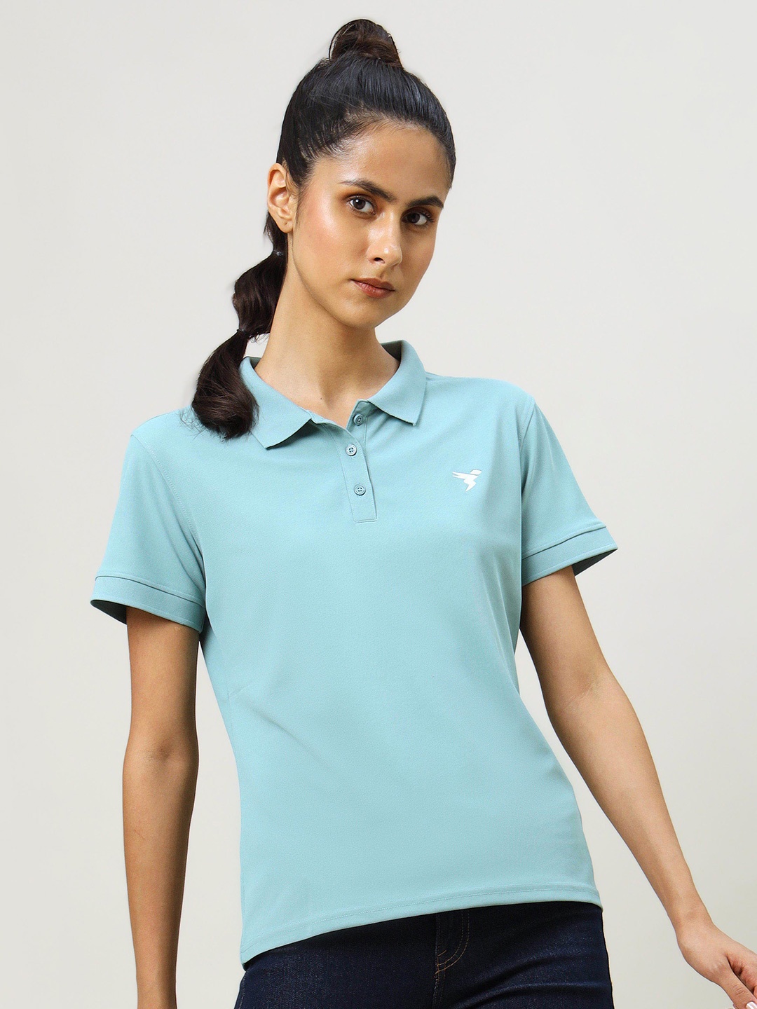 

Technosport Polo Collar Antimicrobial Slim Fit Sports T-shirt, Sea green