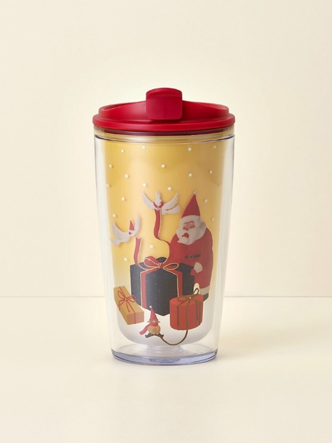 

Starbucks Holiday Collection Yellow & Red Transparent Printed Regular Water Bottle 355ml