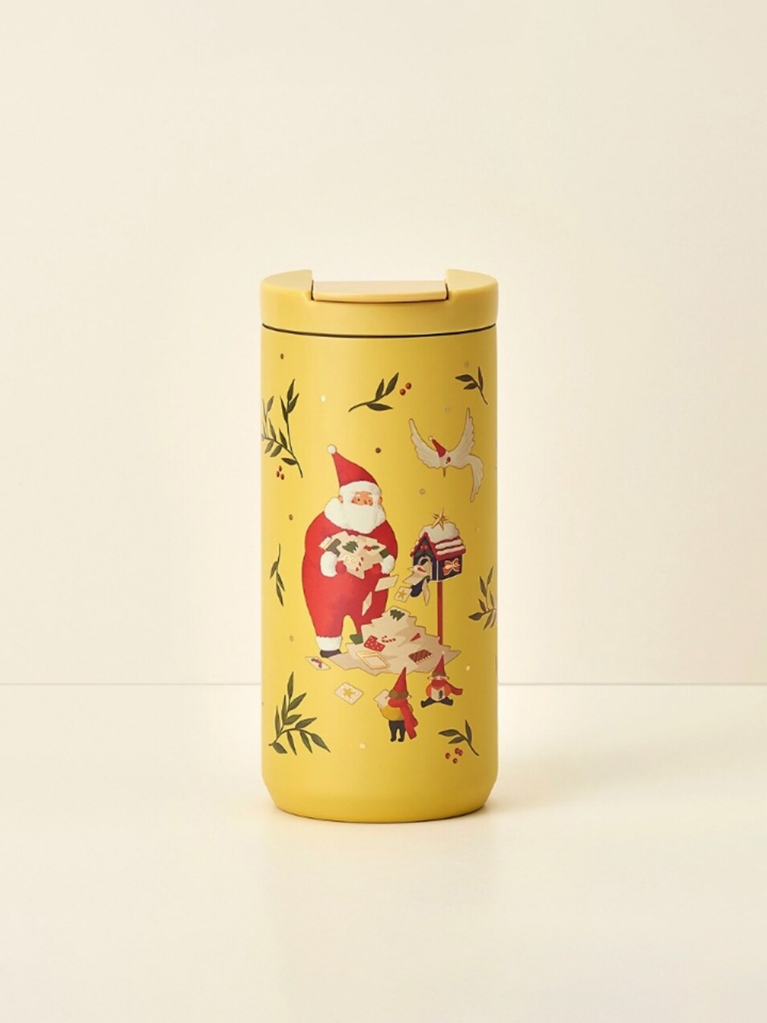 

Starbucks Yellow Printed Stainless Steel Sipper Water Bottle 355ml