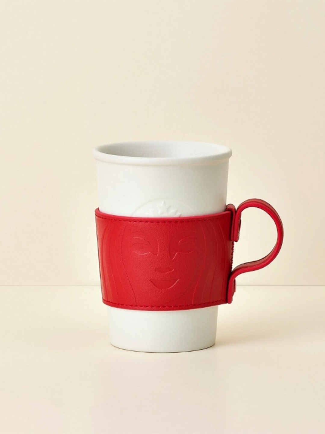

Starbucks Holiday Collection White & Red 2 Pieces Textured Ceramic Mug with Holder 355 ml