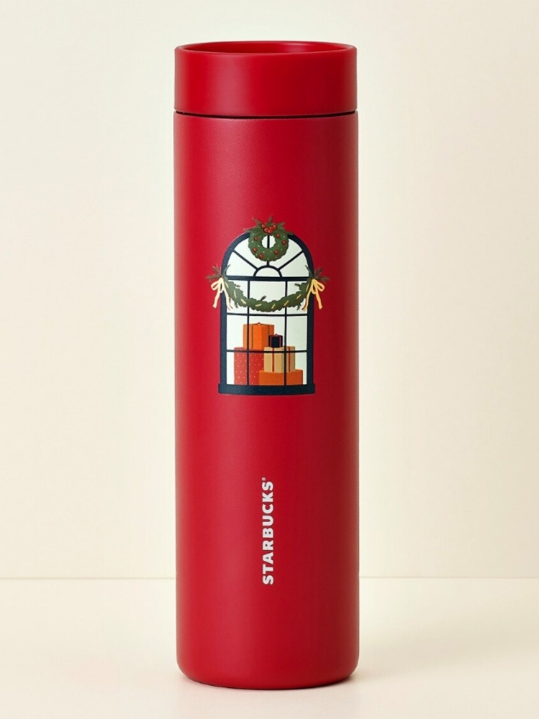 

Starbucks Holiday Presents Window Stainless Steel Water Bottle 591 ml, Red