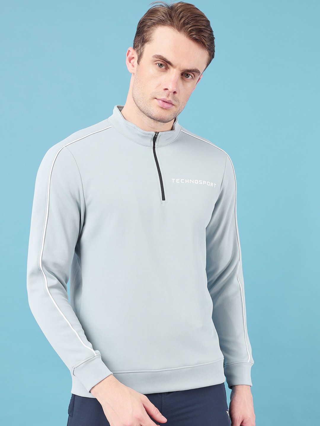 

Technosport Stand Collar Lightweight Antimicrobial Sporty Jacket, Blue