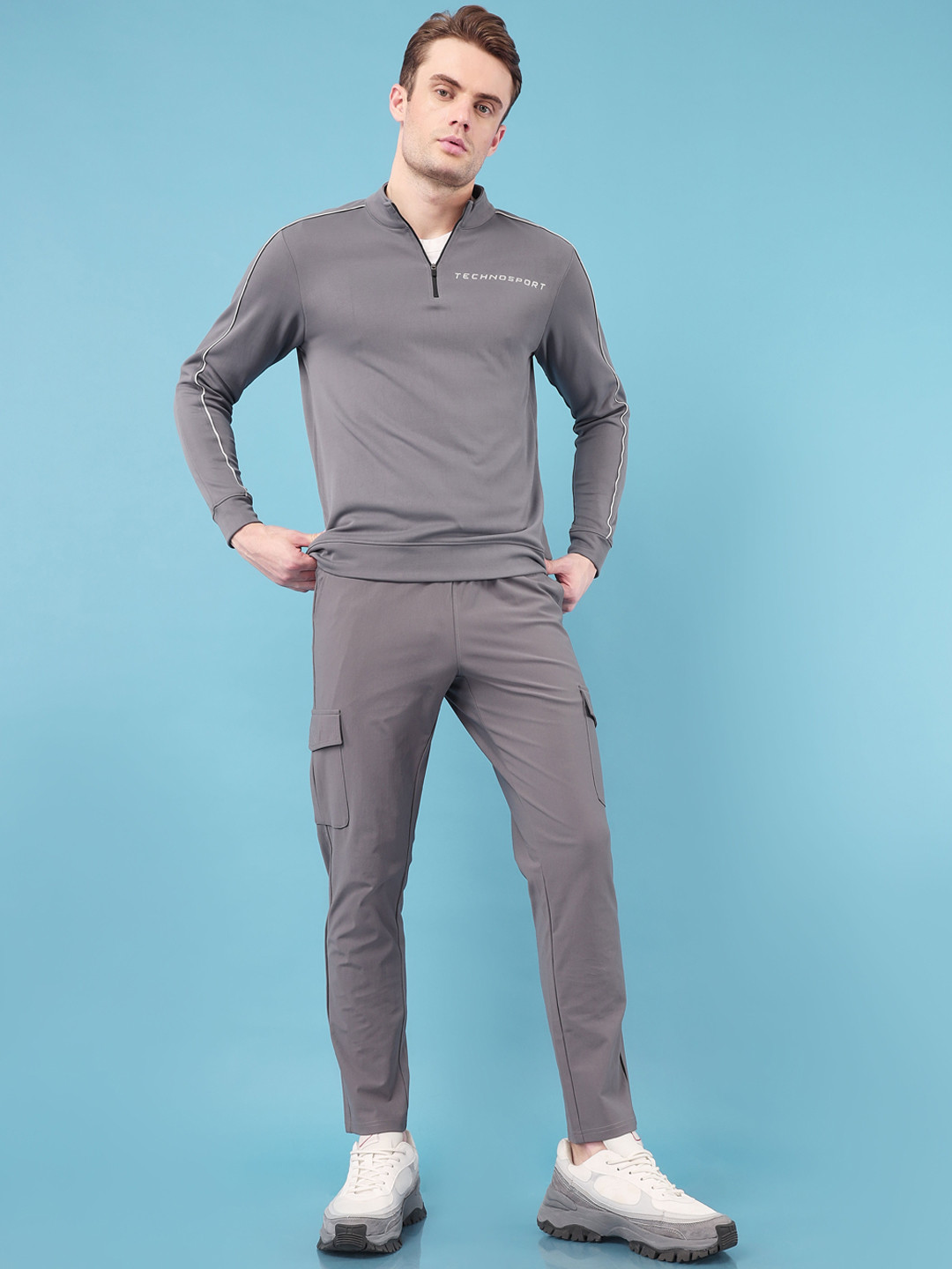 

Technosport Lightweight Antimicrobial Outdoor Sporty Jacket, Grey