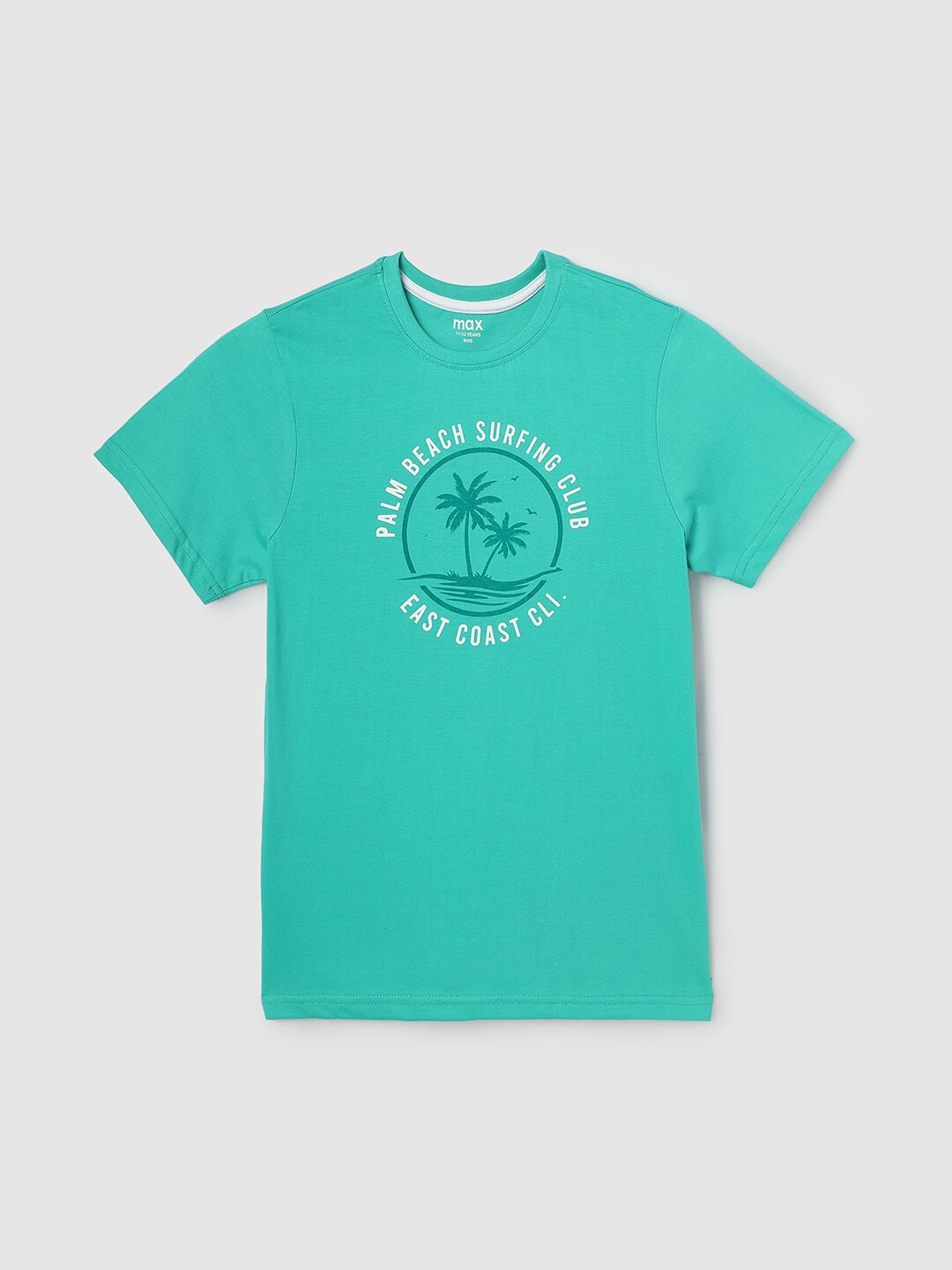 

max Boys Graphic Printed Cotton T-shirt, Turquoise blue