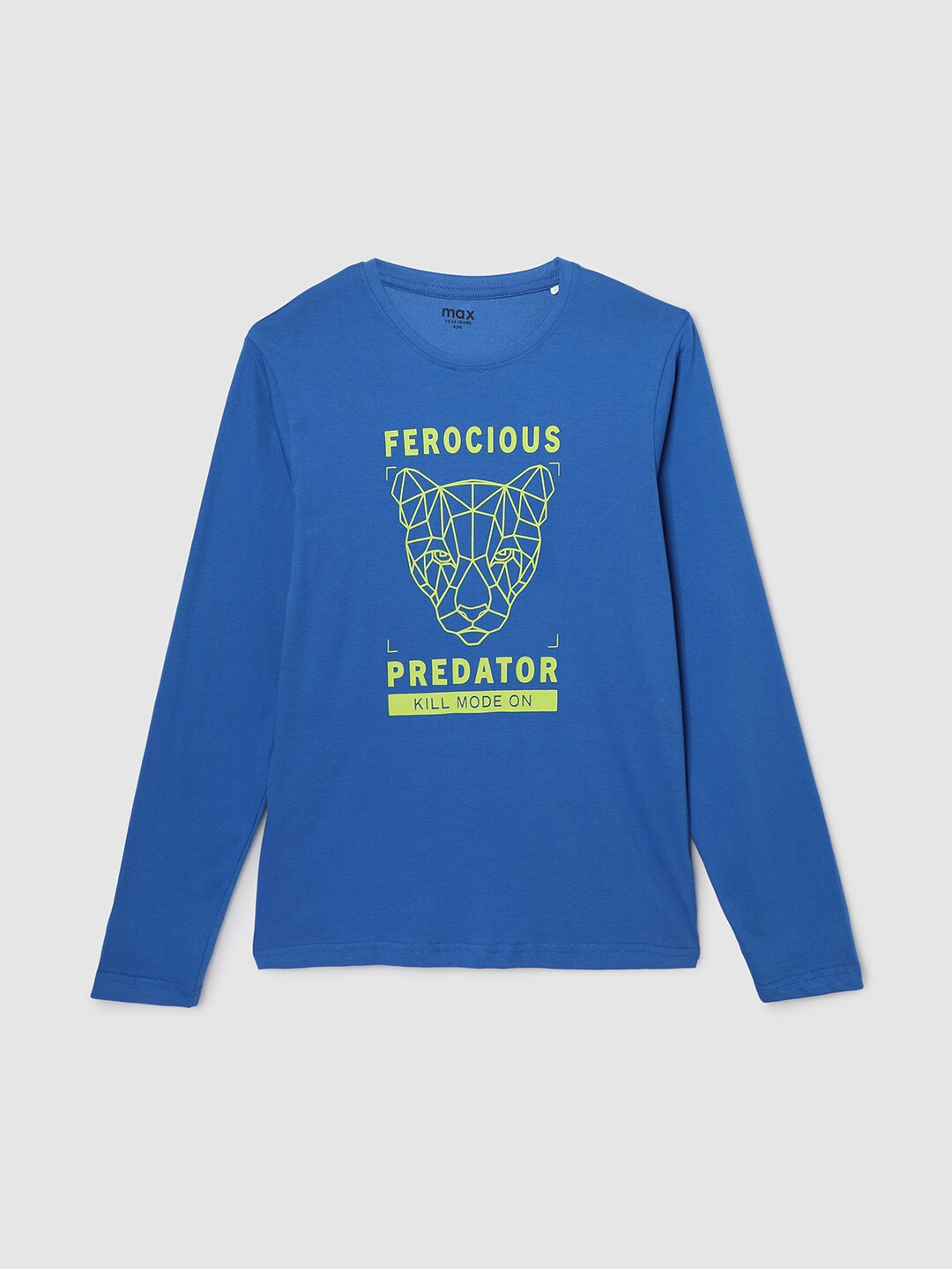 

max Boys Graphic Printed Cotton T-shirt, Blue