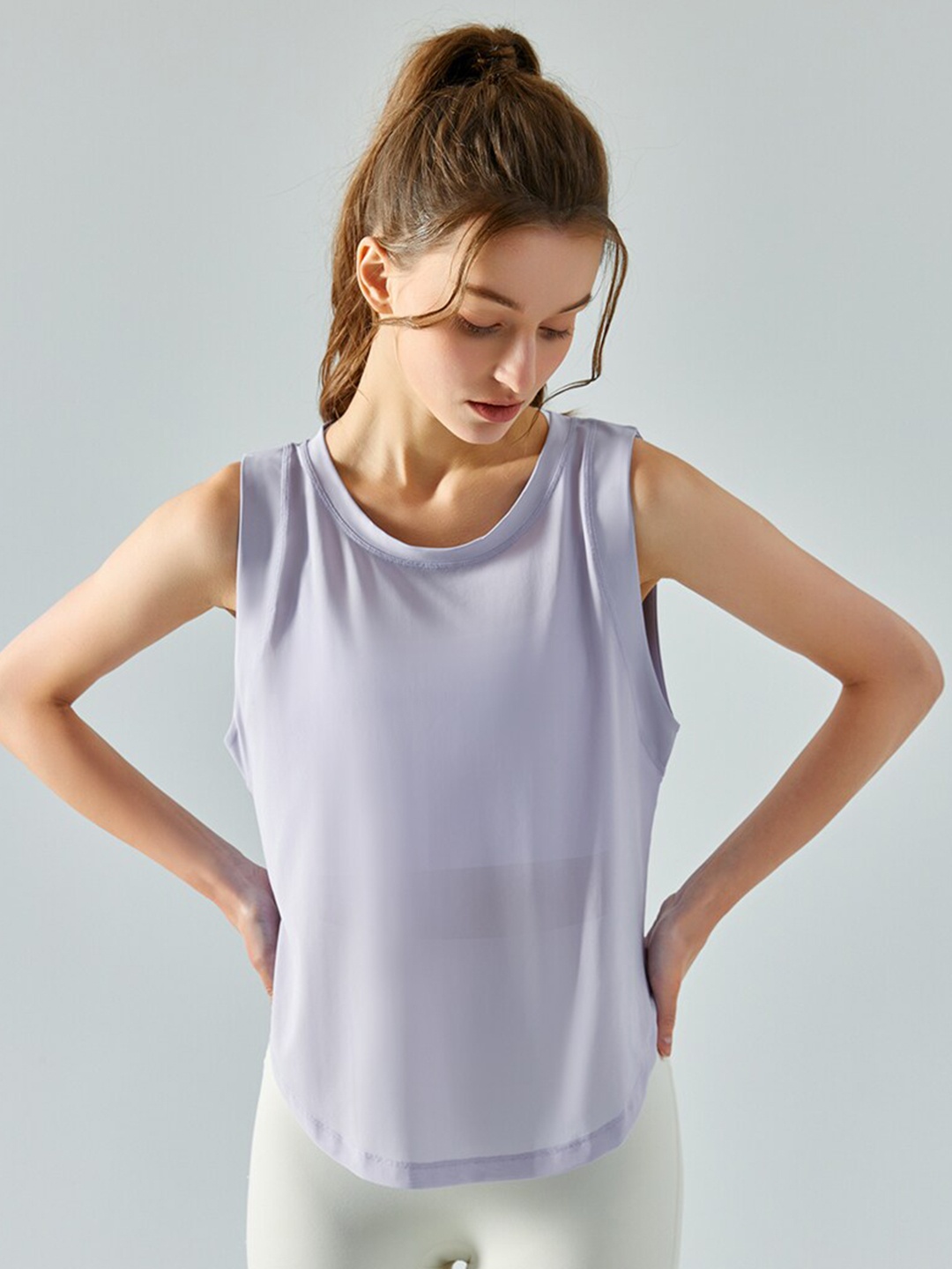 

JC Collection Sleeveless Semi Sheer Top, Purple