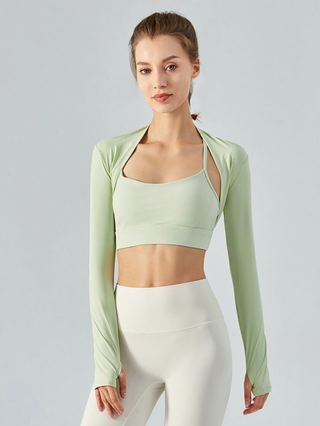 

JC Collection Shoulder Straps Fitted Crop Top, Green