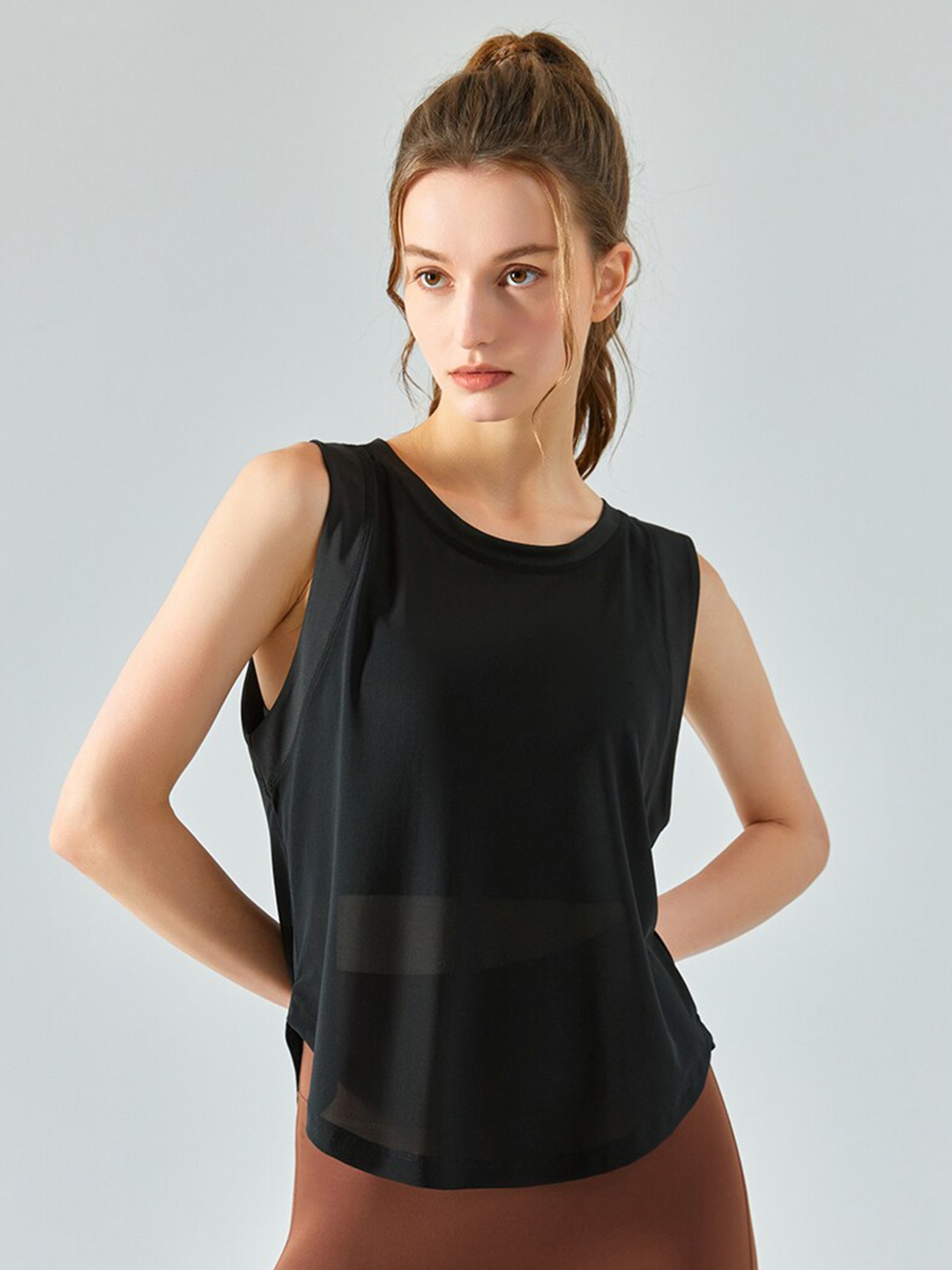 

JC Collection Round neck Sleeveless Top, Black