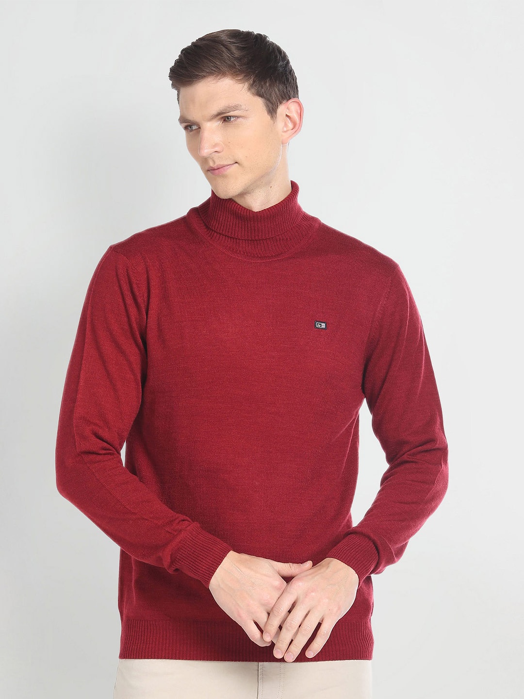 

Arrow Sport Turtle Neck Acrylic Pullover, Red