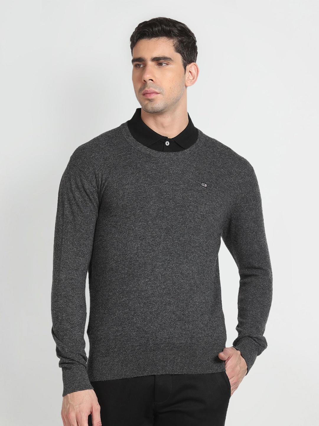 

Arrow Sport Round Neck Long Sleeves Pullover, Grey