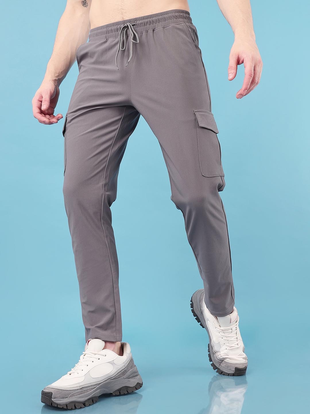 

Technosport Men Active Slim Fit Trackpants with Rapid Dry Technology, Grey