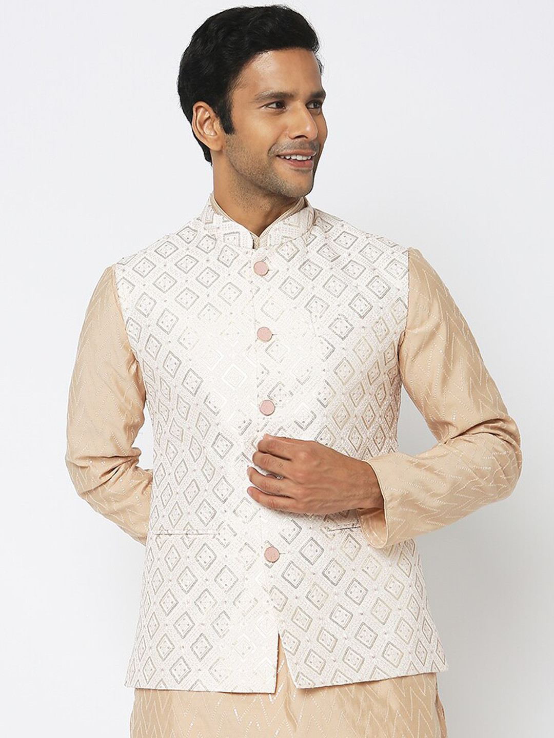 

Ethnicity Embellished Nehru Jacket, White