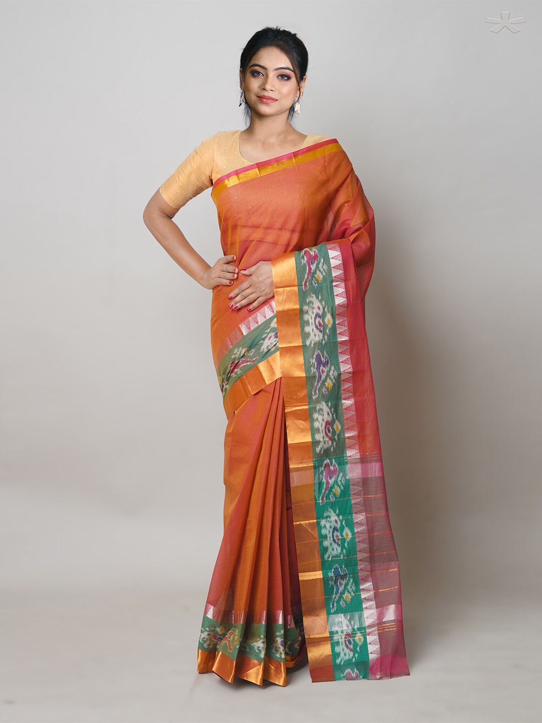 

Unnati Silks Pure Cotton Handloom Mangalagiri Saree, Burgundy