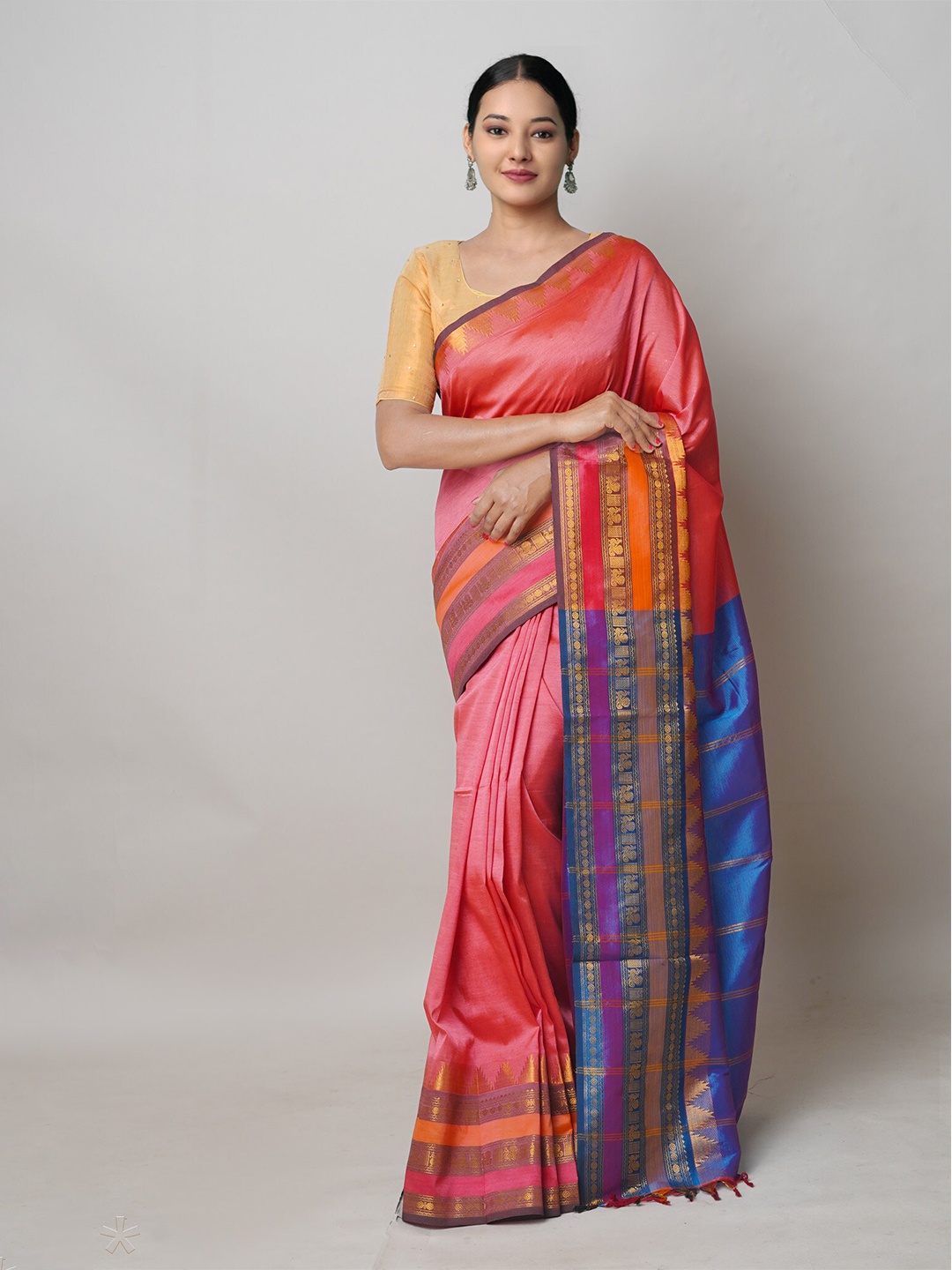 

Unnati Silks Pure Silk Handloom Narayan Peth Saree, Red