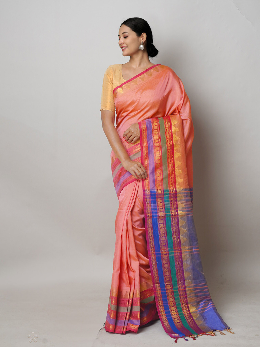 

Unnati Silks Pure Silk Handloom Narayan Peth Saree, Pink