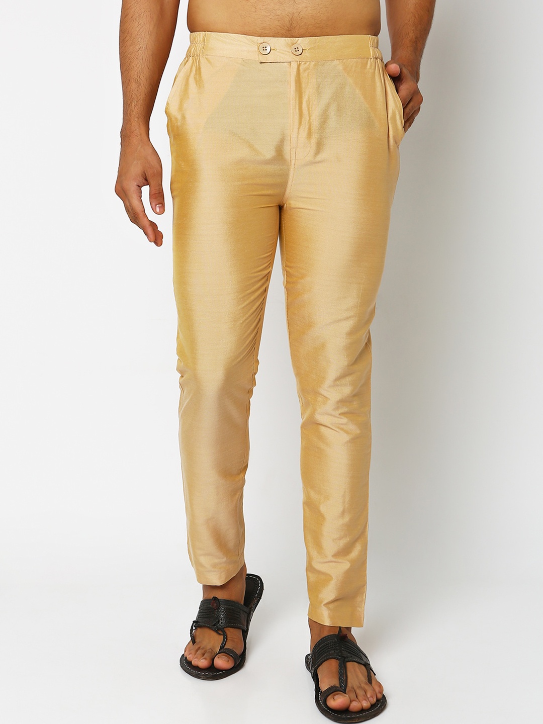 

Ethnicity Men Ethnic Cigarette Trousers, Gold