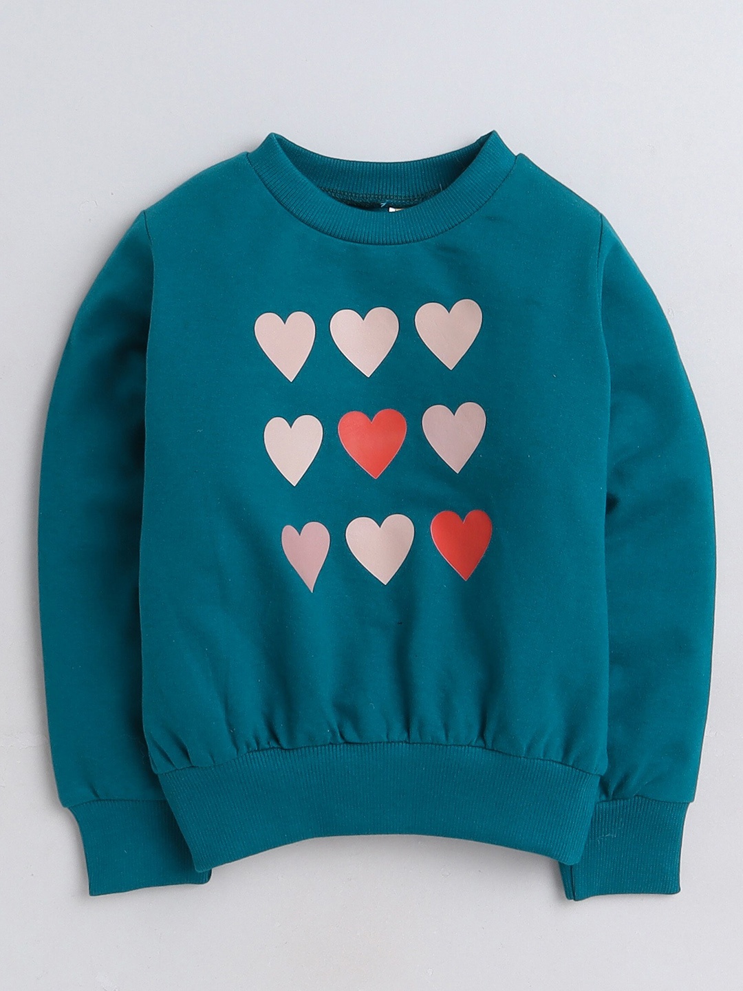 

AWW HUNNIE Kids Graphic Printed Round Neck Terry Cotton Sweatshirt, Green