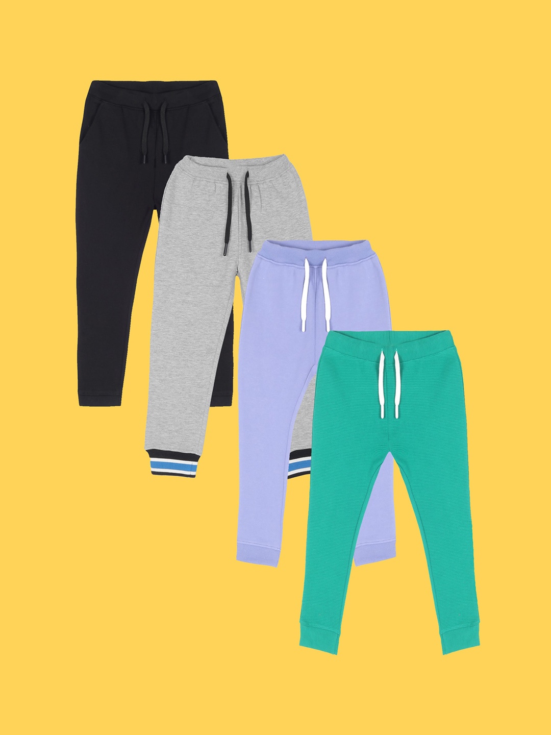 

Anthrilo Boys Pack Of 4 Relaxed Fleece Joggers, Green