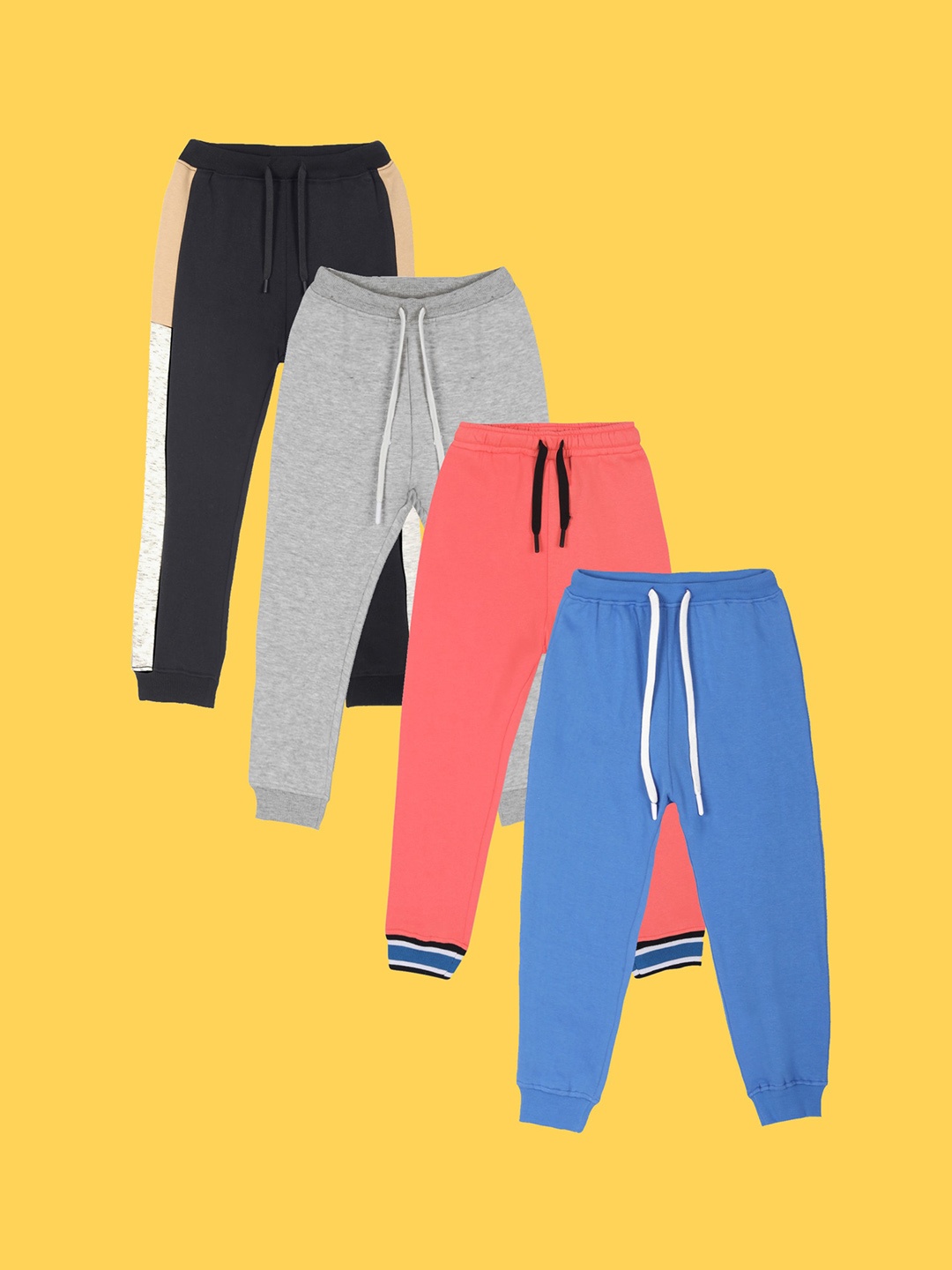 

Anthrilo Boys Pack Of 4 Relaxed Fit Fleece Joggers, Pink