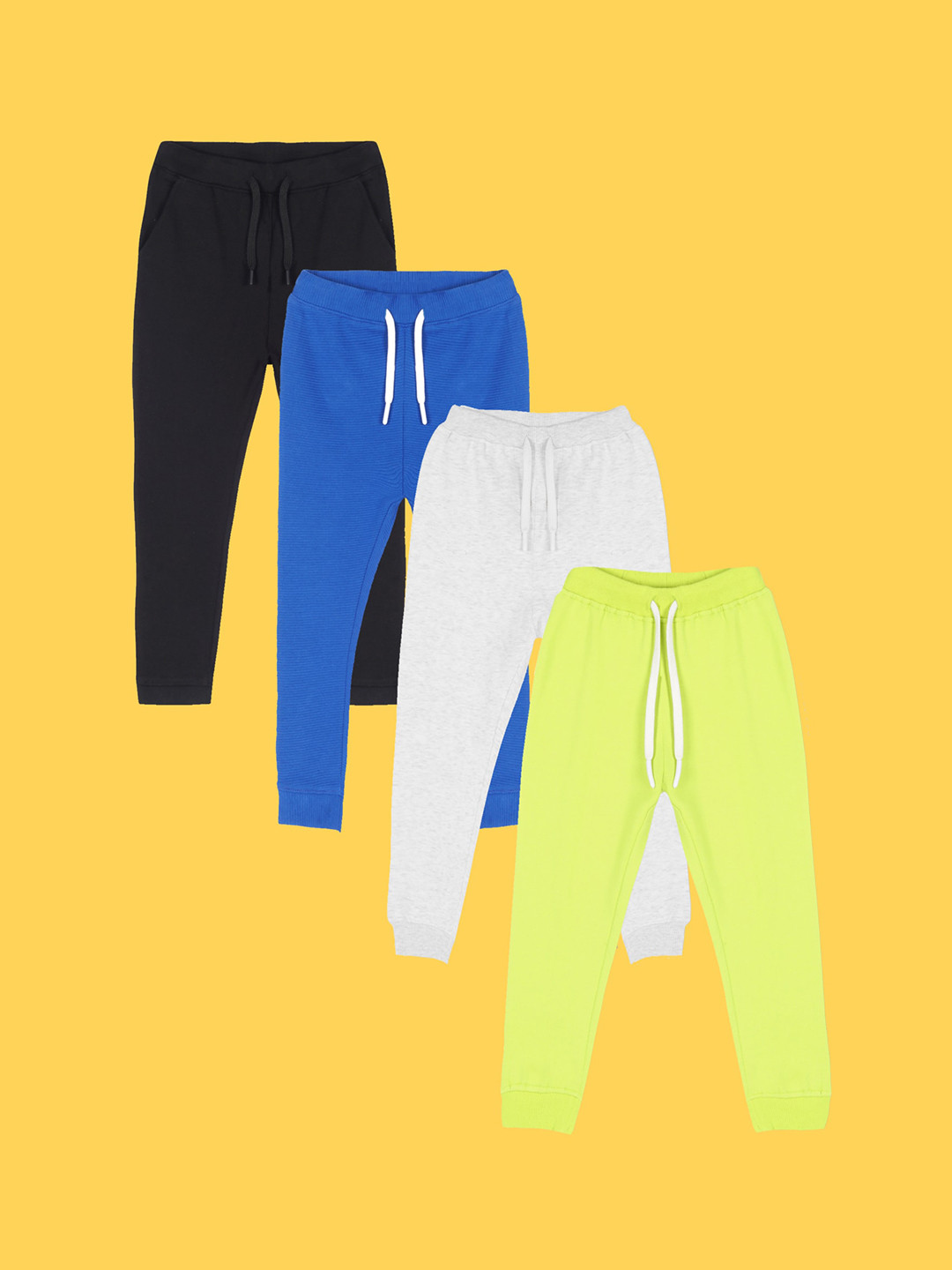 

Anthrilo Boys Pack Of 4 Relaxed Fleece Joggers, Yellow