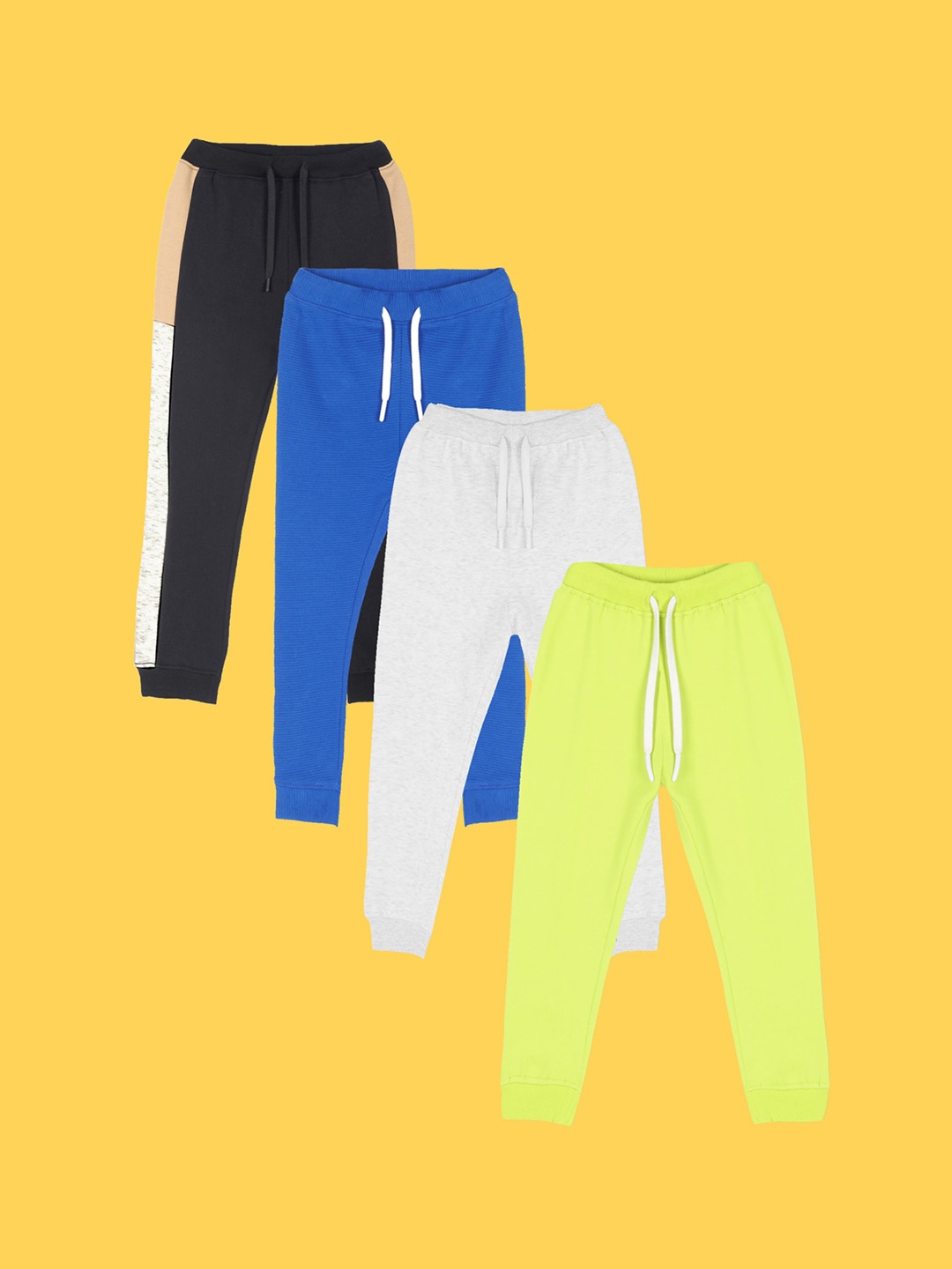 

Anthrilo Boys Pack Of 4 Relaxed Mid Rise Fleece Joggers, Green