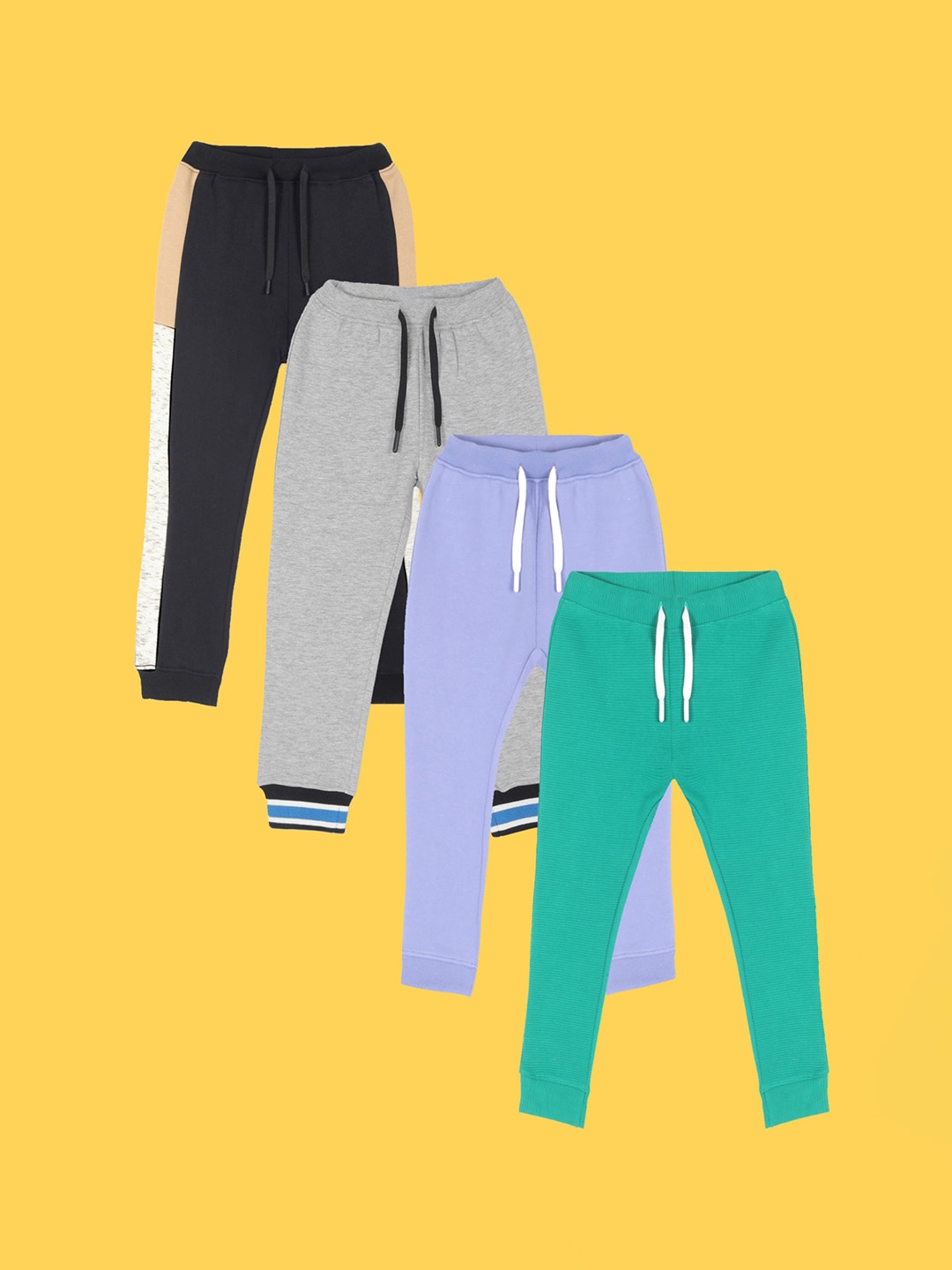 

Anthrilo Boys Pack Of 4 Relaxed Fleece Joggers, Green
